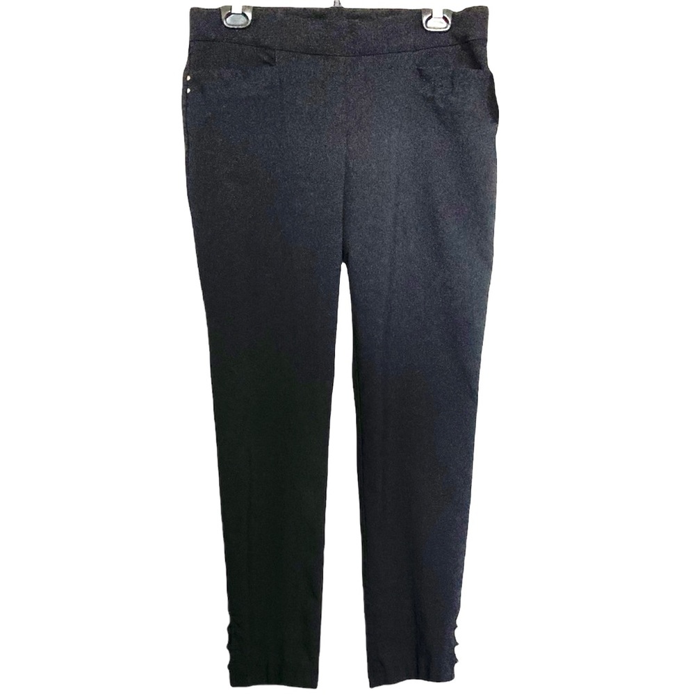 LG•NWT•89TH & MADISON•ANLKLE LENGTH / BLACK DRESS PANTS W ANKLE DETAIL•